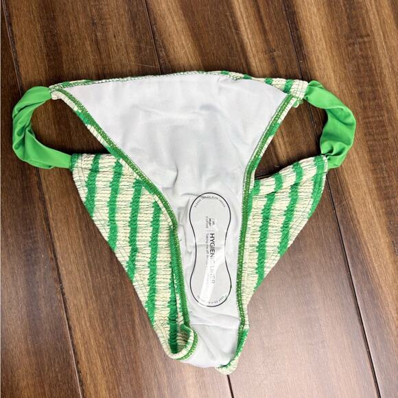 NWOT Bottom size M Cupshe Fresh Squeezed Striped Bikini bottom Green & White - Picture 10 of 11